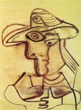 Buste au chapeau 1971 Cubismo Pinturas al óleo